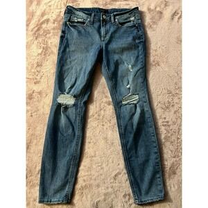 Silver‎ Jeans Suki Skinny Jeans Womens Size 30 Blue Distress Denim Stretch